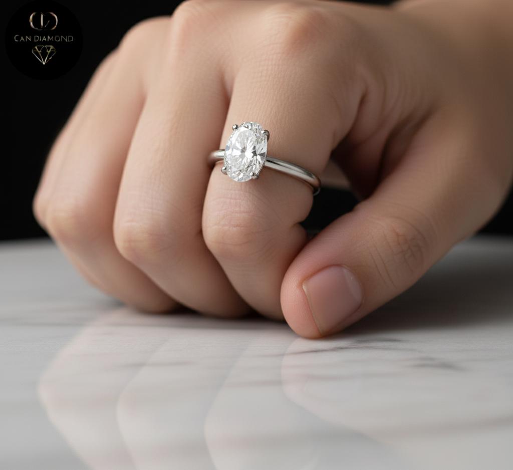 Can Diamond - Oval Tektaş Yüzük